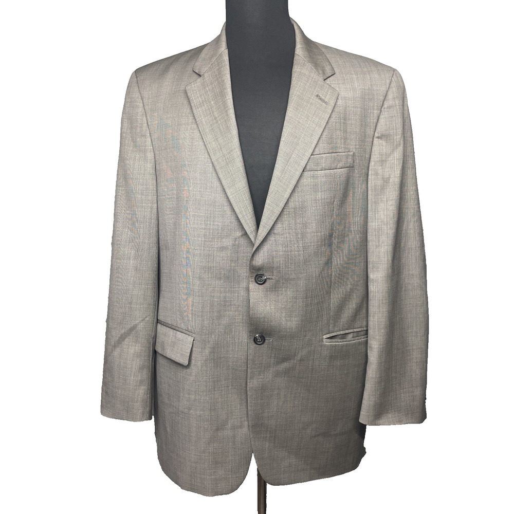 Vtg Lauren Ralph Lauren 43L Blazer Mens Taupe 100% Wool Canada Preppy Classic